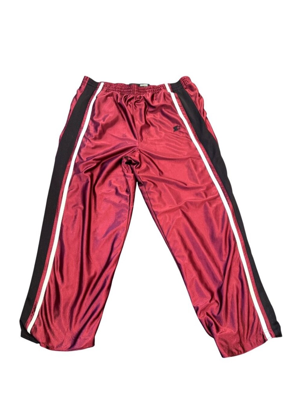 Y2K Starter Track Pant Men L (36-38) Red Baggy Ankle Sweatpants Vintage